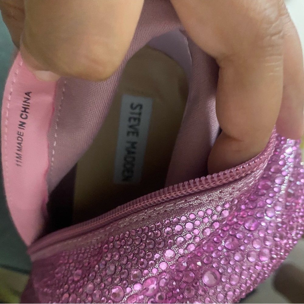 👢STEVE MADDEN VIVIANNE Pink Crystal Thigh-High Boots✨  Size 11 | Brand New, $150 - Picture 9 of 12